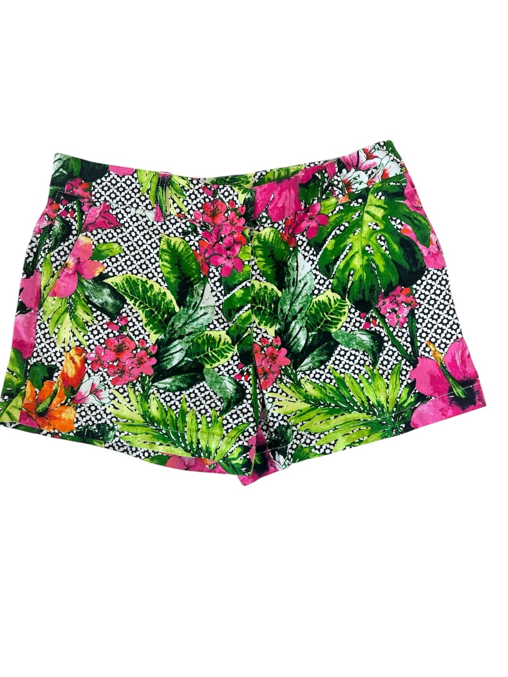 Cynthia Rowley floral shorts, pink green, size 6